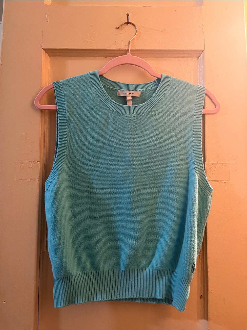 AND YOU Seoul Mint Green Knit Sweater Vest - Size 1